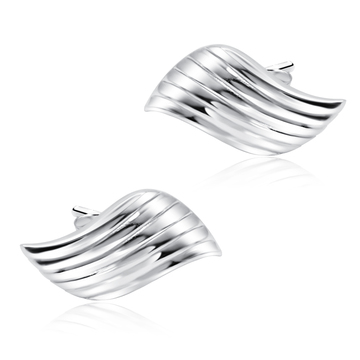Wing Shaped Silver Stud Earring STS-5624